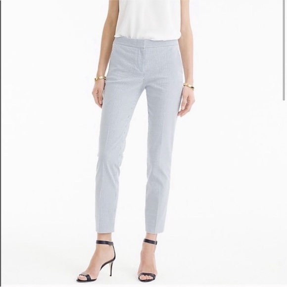 J. Crew Pants - J.Crew Cameron Pant Stripe Seersucker, Sz 10, blue white NWT